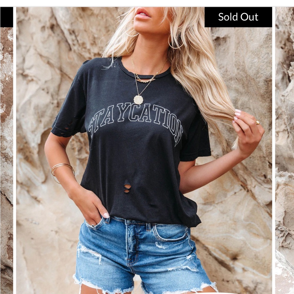 Black distressed T-shirt